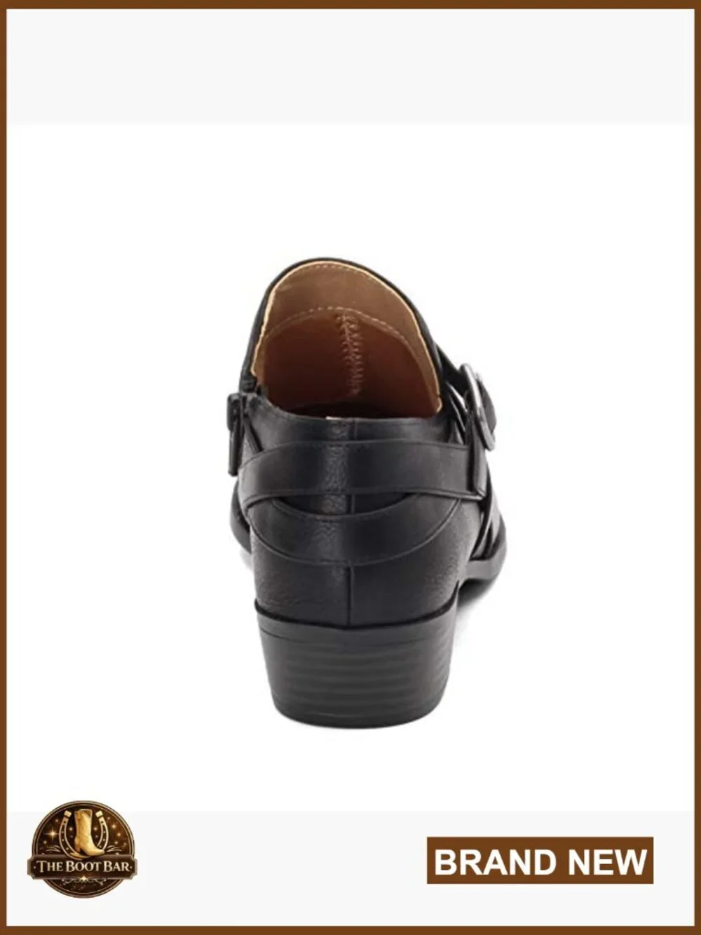 Black Ankle Booties with Block Heel, Faux Leather, Zip Closure, Work Shoes